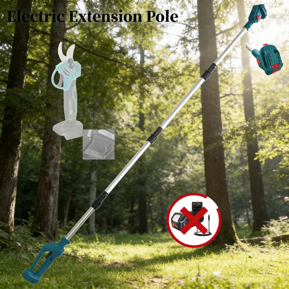 PATUOPRO electric extension rod for electric shears with 3 pins, gardening tool for Makita 18V battery