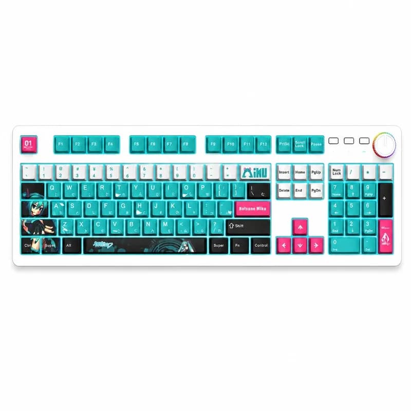 Keycap PBT Hatsune Miku, set completo di tasti staccabili, nuovi keycap meccanici universali con sublimazione, idea regalo