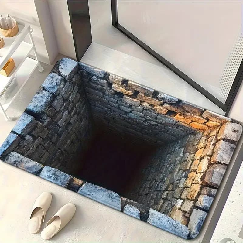 Tappeto Illusione Ottica Design Vortex Zerbino Antiscivolo Lavabile Tappeto Cucina Tappetino Casa Soggiorno e Bagno Decor Tappeto