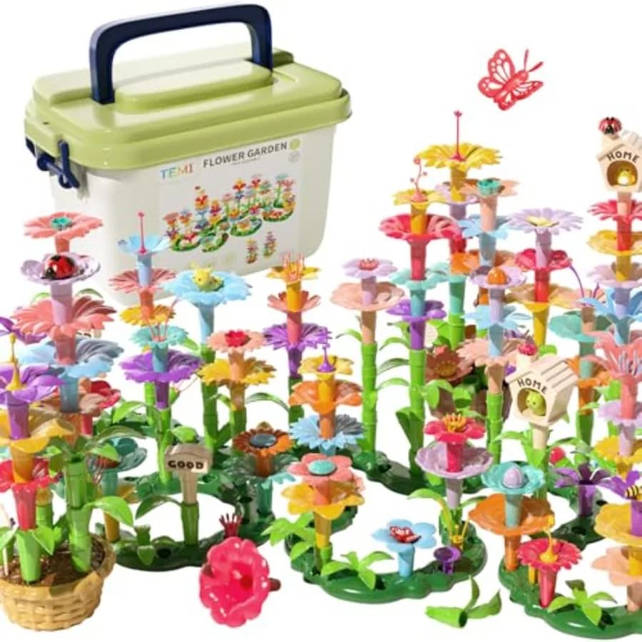 Giocattoli Educativi STEM per Bambine, Set Giardino dei Fiori e Set da Gioco per Bambini di 3 4 5 6 7 8 Anni