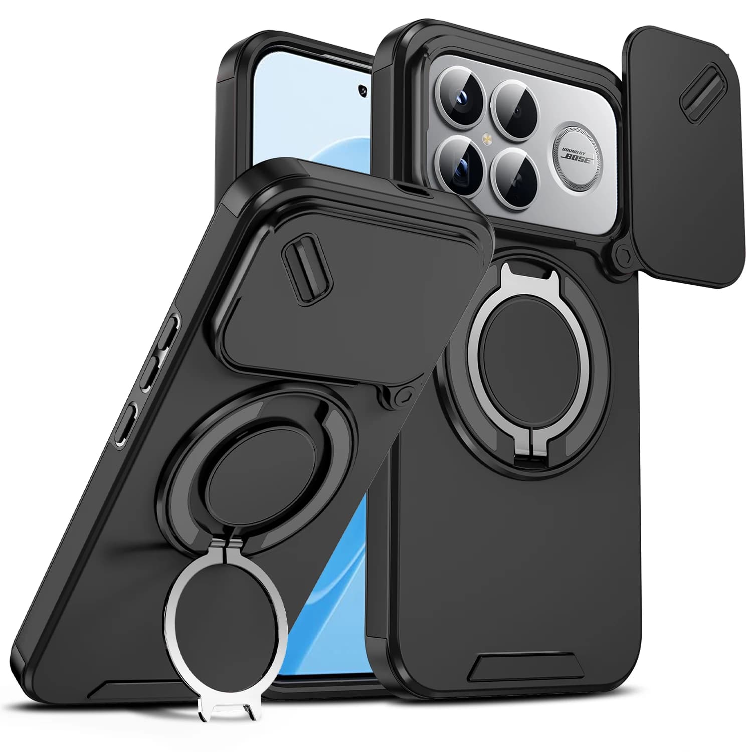 Custodia per telefono con anello magnetico per ricarica wireless e protezione fotocamera antiurto per Xiaomi Poco X8 Pro Max X8 X7 Pro