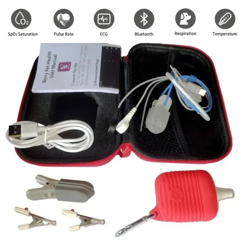 Mini Veterinary Monitor ECG Pulsossimeter Temperature Resperation Portable Heart Rate ECG Monitor Spo2 Pr for Dogs