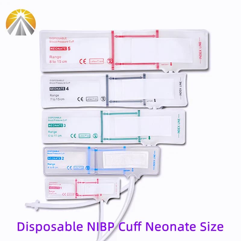 NIBP Disposable Pneumatic Pressure Cuffs Single tube for neonatal size Neo from 1 to 5 Professional newborn patient monitor