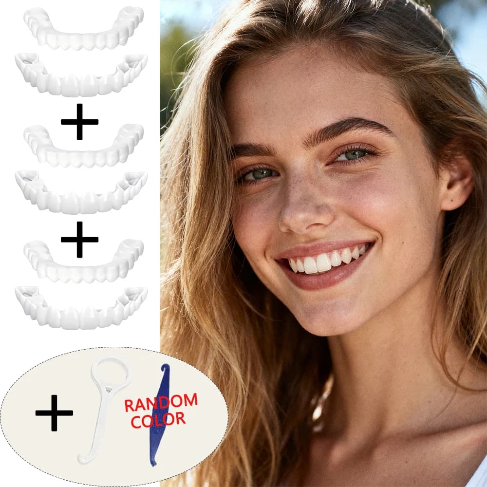 Denti Appuntiti Lisci e Uniformi, Faccette Dentali Riutilizzabili per Sbiancamento Istantaneo, Denti Appuntiti Lisci e Affilati H2931