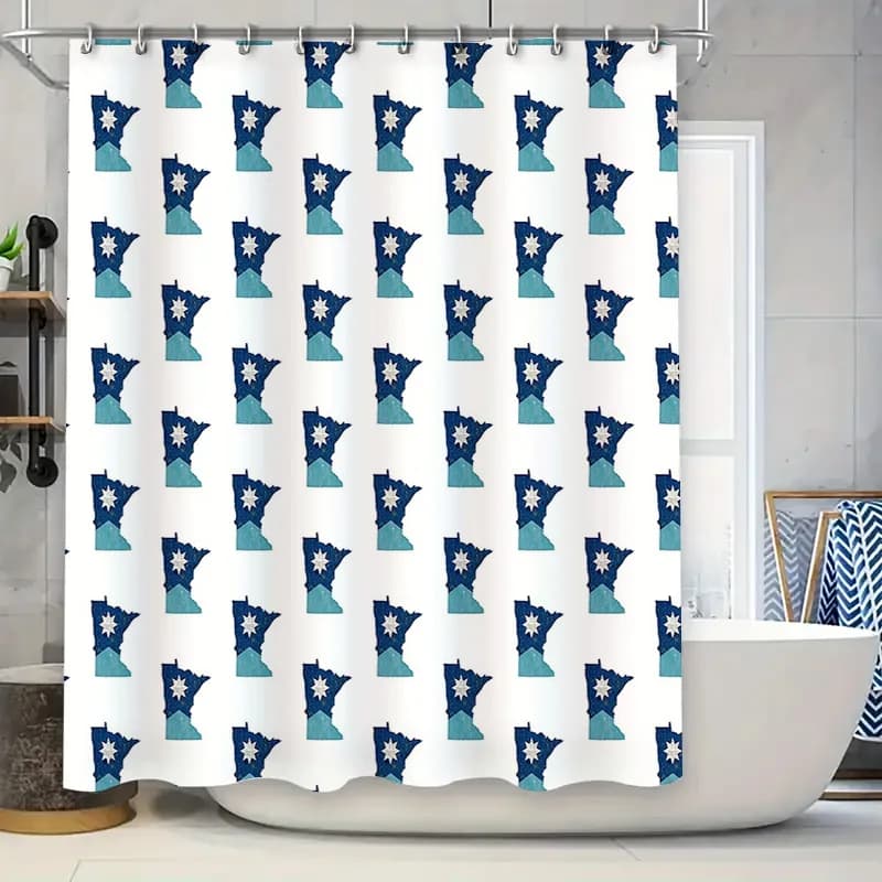 Tenda da doccia impermeabile astratta blu oceano onda modello arredamento bagno tessile per la casa tessuto lavabile artistico moderno