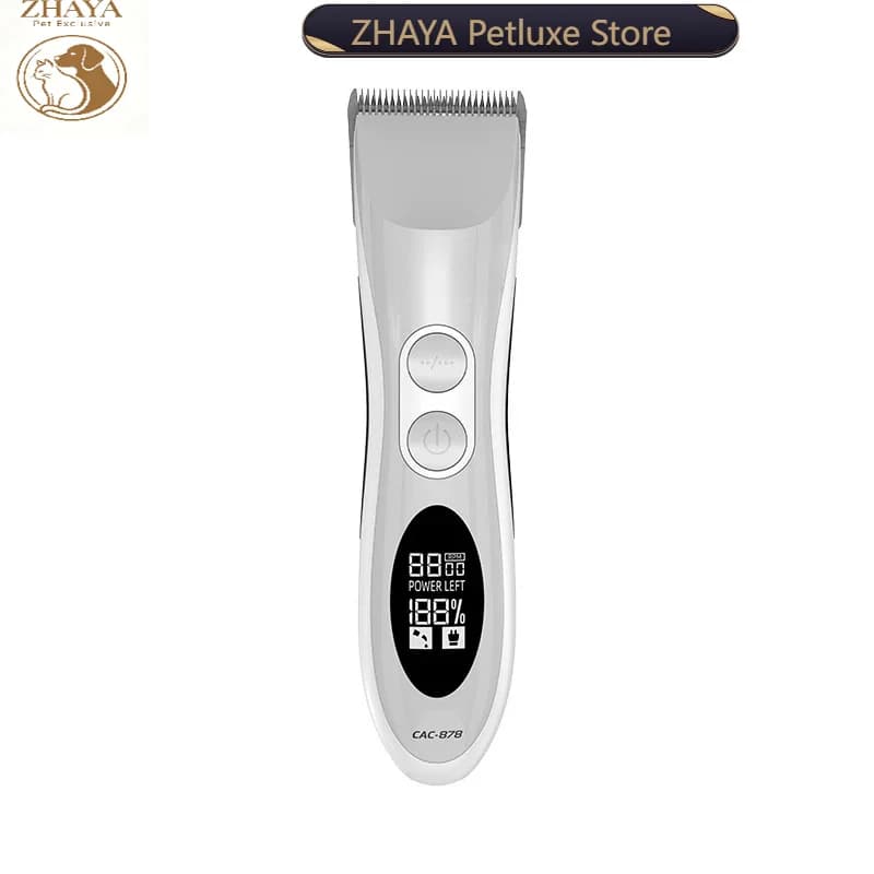 ZHAYA Professional Cordless Pet Clippers Large Power Dog Cat Grooming Trimmer Sharpener for Hair Cutting Rechargeable Kit