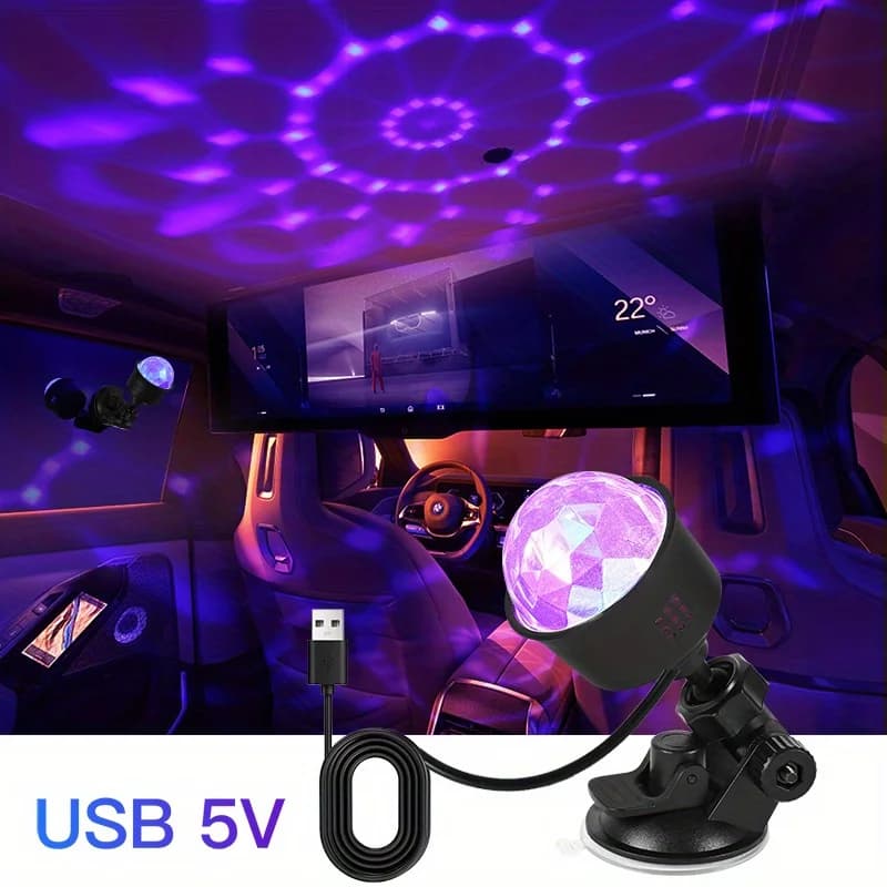 Mini USB Luce notturna RGB LED Stage Disco Light Rotante DJ Ball Strobe Ruota automatica per auto KTV Decorazione per spettacoli di feste di Natale