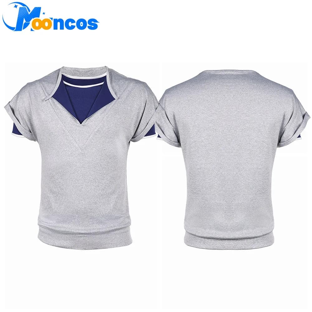 Stranger Stagione 5 Lucas Sinclair Maglietta grigia Costume cosplay Gioco di ruolo Top per uomini adulti Fantasia Halloween Carnevale Party Suit