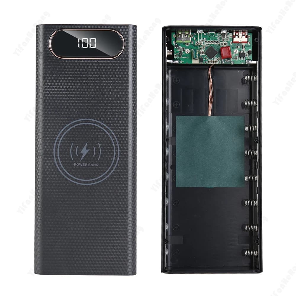 QC3.0 8x21700 Battery Power Bank Battery Case Dual USB Type C Charge Shell Storage Box Fast Charging Wireless Powerbank FAI FROM TE