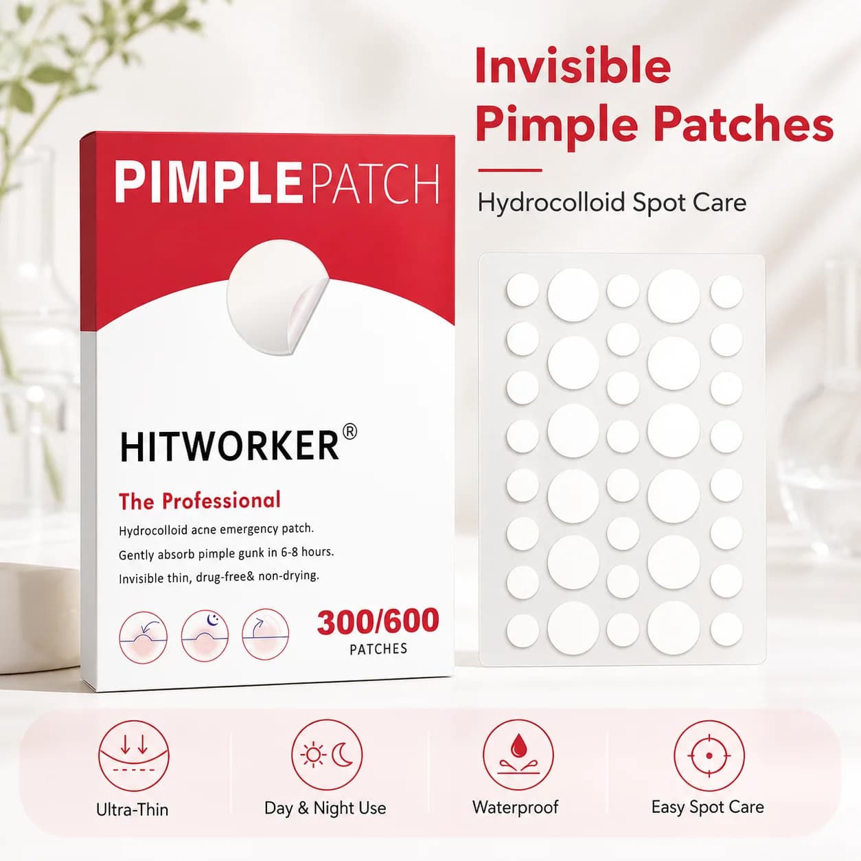 Round Hydrogel Acne Removing Patch, Waterproof, Mild and Non-Irritating, Deep Cleaning, High-Quality Acne Removing Patch