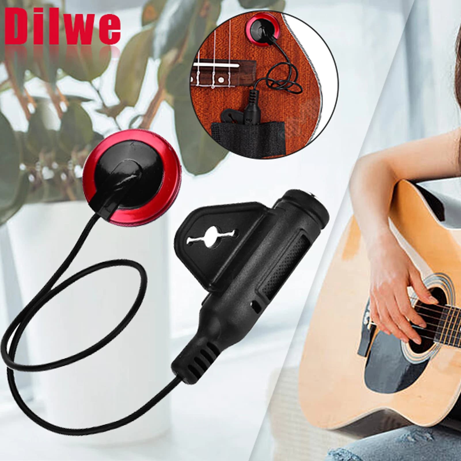 Piezo Contact Microphone Pickup Piezo Contact Microphone Pickup for Guitar Ukulele Erhu Banjo Musical Instrument