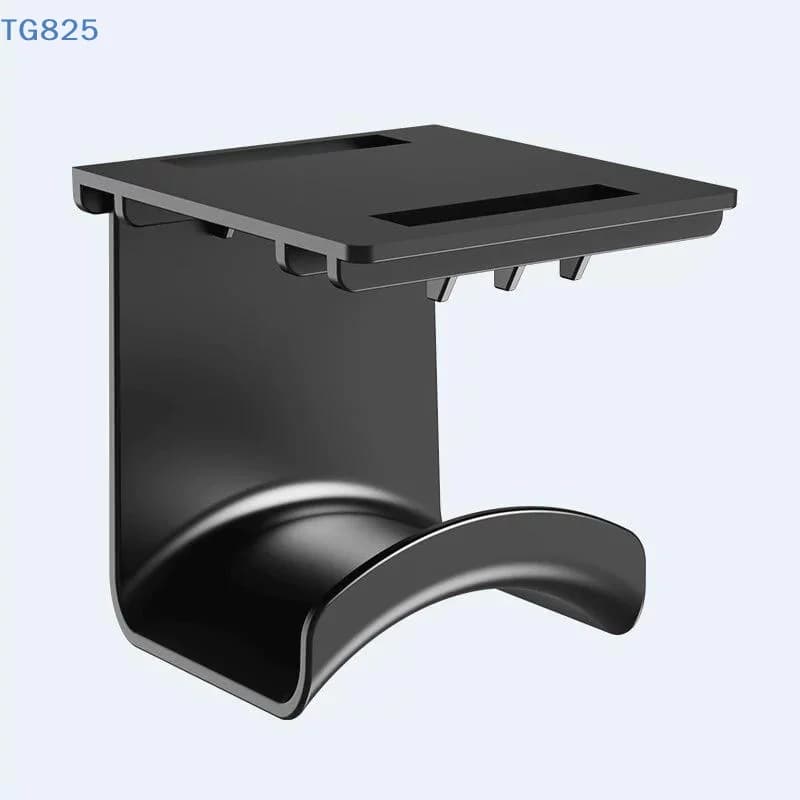 【AN】【SA】2Pcs Universal Under Desk Plastic Headphone Stand Adhensive Wall Mount Hanger Headset Rack Holder For Gaming Earphone