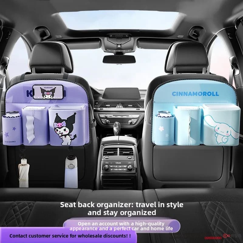 Sanrio Car Holder Bag, Hanger Bag to the back seat with handkerchiefs, auto seat organizer.