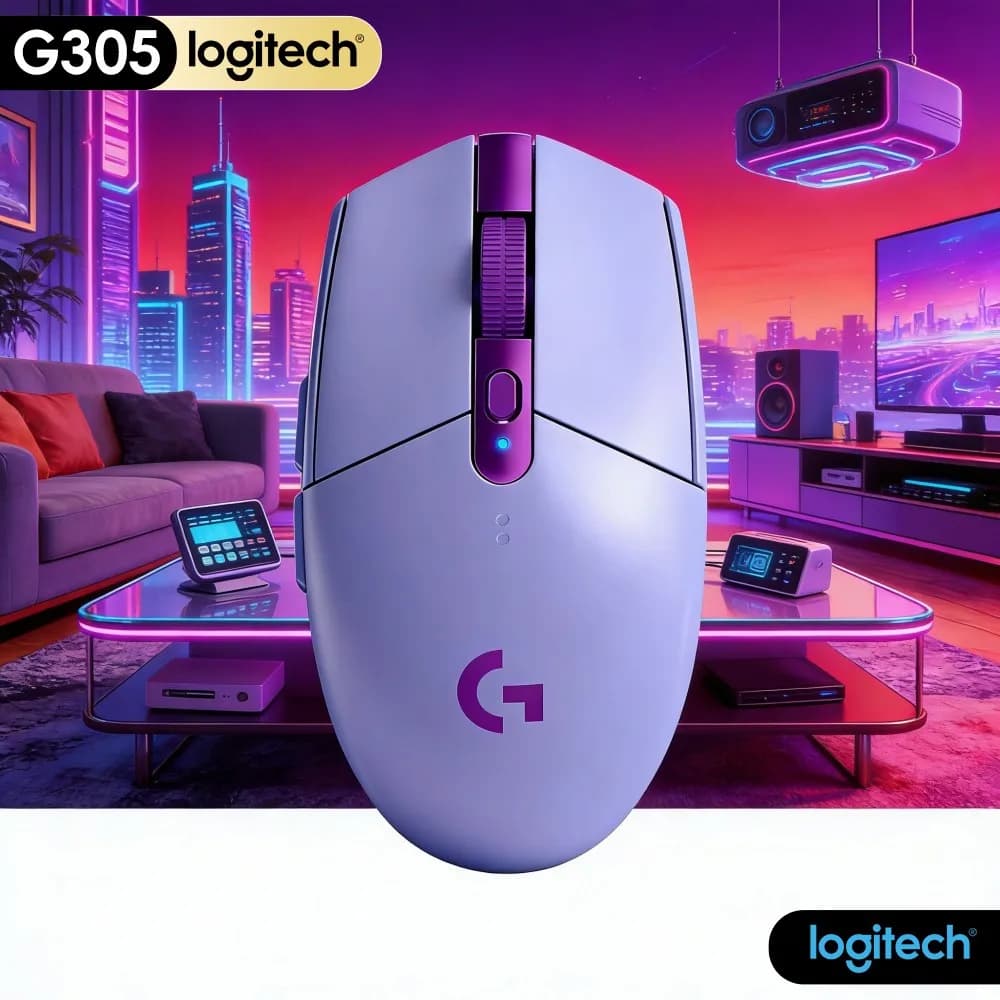 Logitech G305 LIGHTSPEED Tournament Grade Gaming Mouse HERO 12000 DPI 6 Programmable Buttons 250H Battery Suitable PC Mac Setup