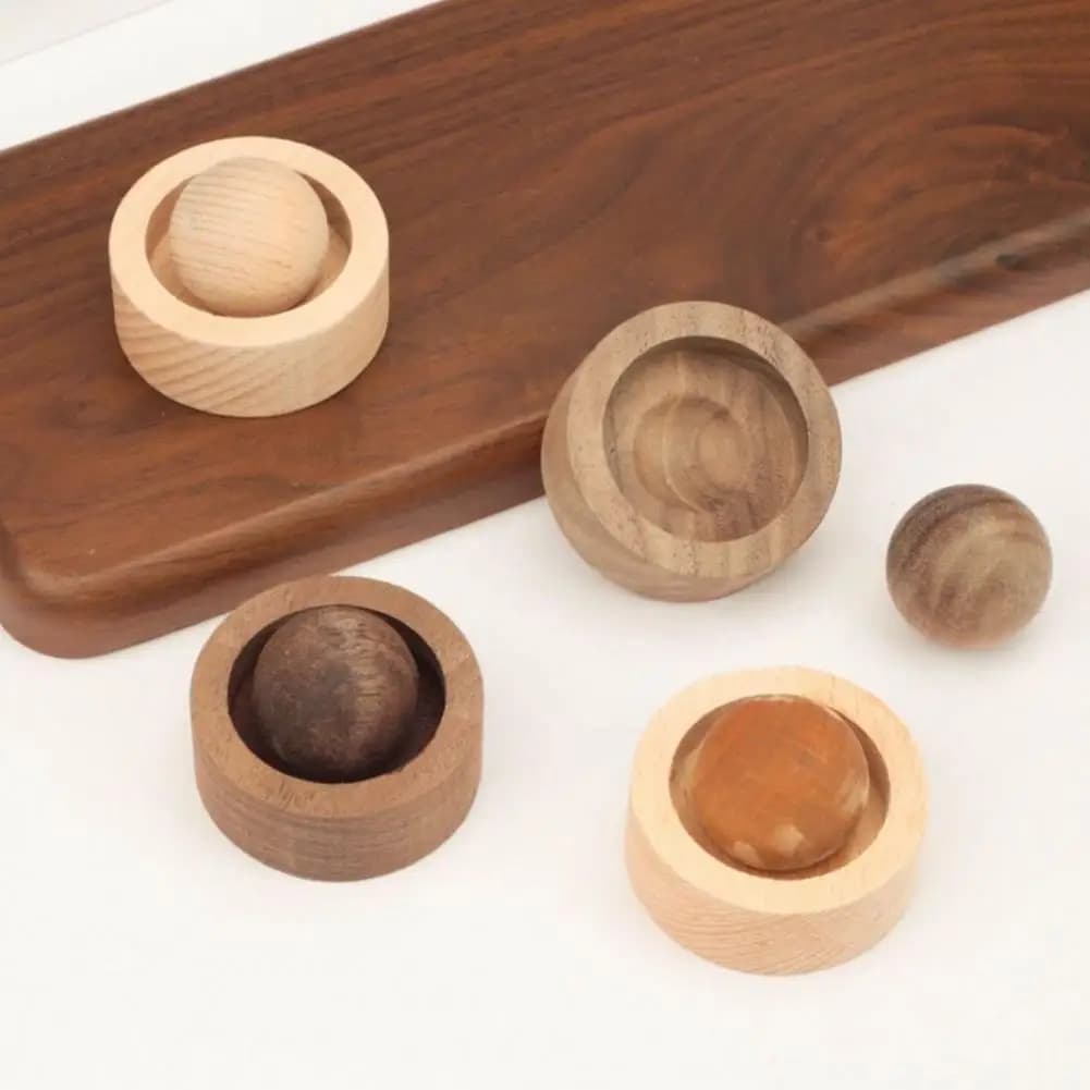 Car&Home Aromatherapy Diffuser Wood Black Walnut Round Ornaments Car Ball Essential Oil Stone Wood Dashboard Fragrance Diff