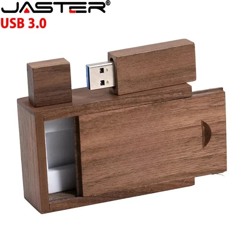 JASTER USB 3.0 Flash Drive con scatola in legno 128GB Pen Drive ad alta velocità 64GB Memory Stick Fotografia Regali di nozze Pendrive 32GB
