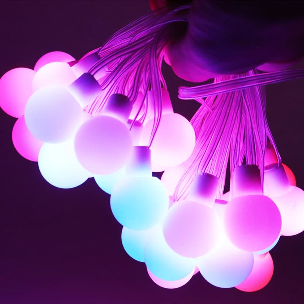 WS2812b LED luci a sfera rotonde indirizzabili individualmente striscia per decorazioni natalizie all'aperto decorazione per feste di Natale DC5V