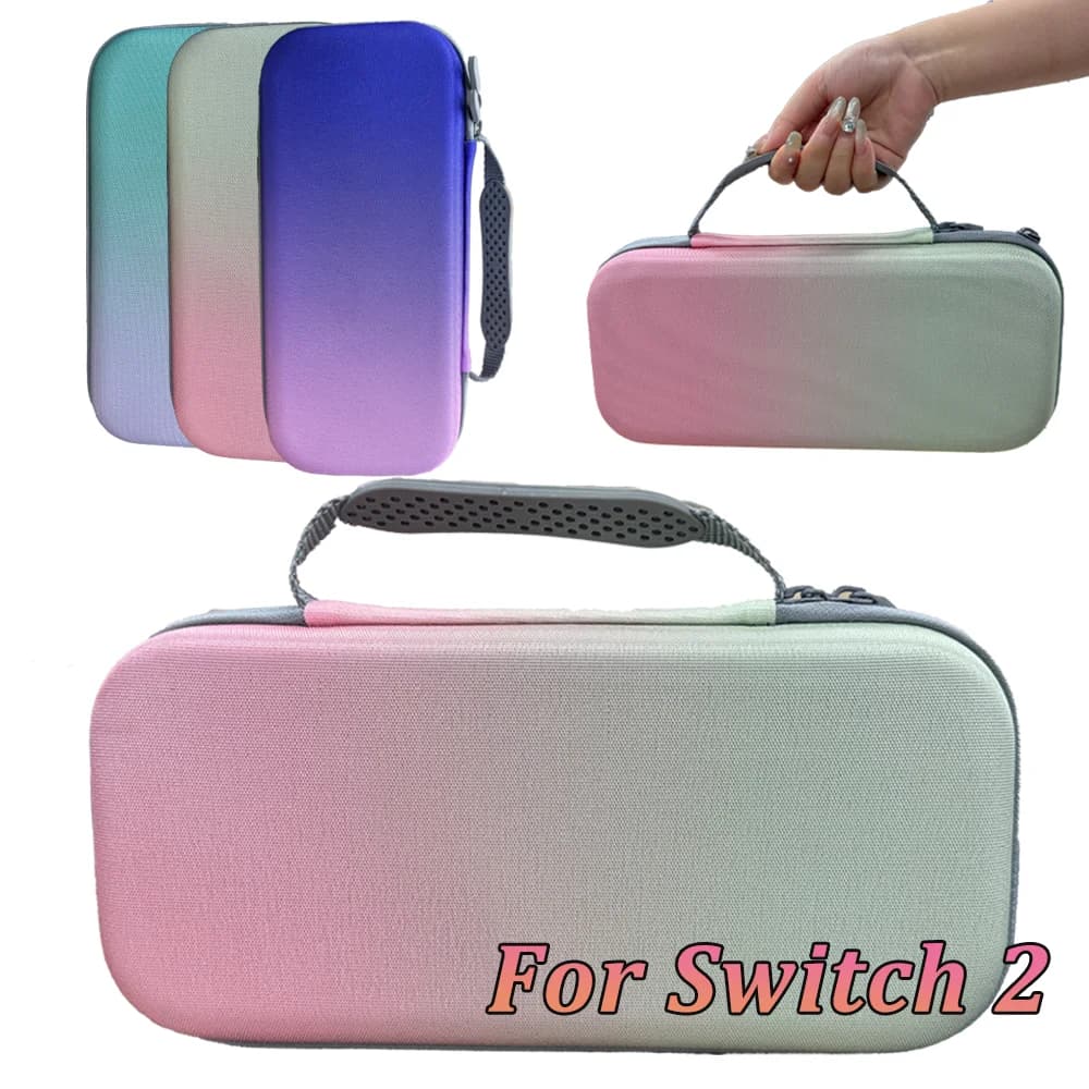 Per Switch 2 custodia rigida con colori sfumati, con custodia protettiva stellata e copritasti con motivo a zampa di gatto, resistente agli urti e alle cadute