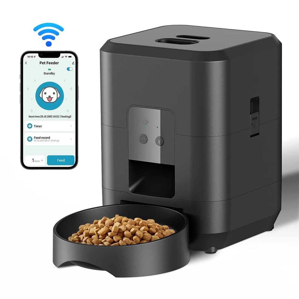 2025 2L Mangiatoia Per Animali Domestici Temporizzazione Intelligente Automatico Mangiatoia Per Animali Domestici Per Gatti Pulsante Per Cani WIFI APP Intelligente Distributore di Cibo Secco Ciotola Per Cani