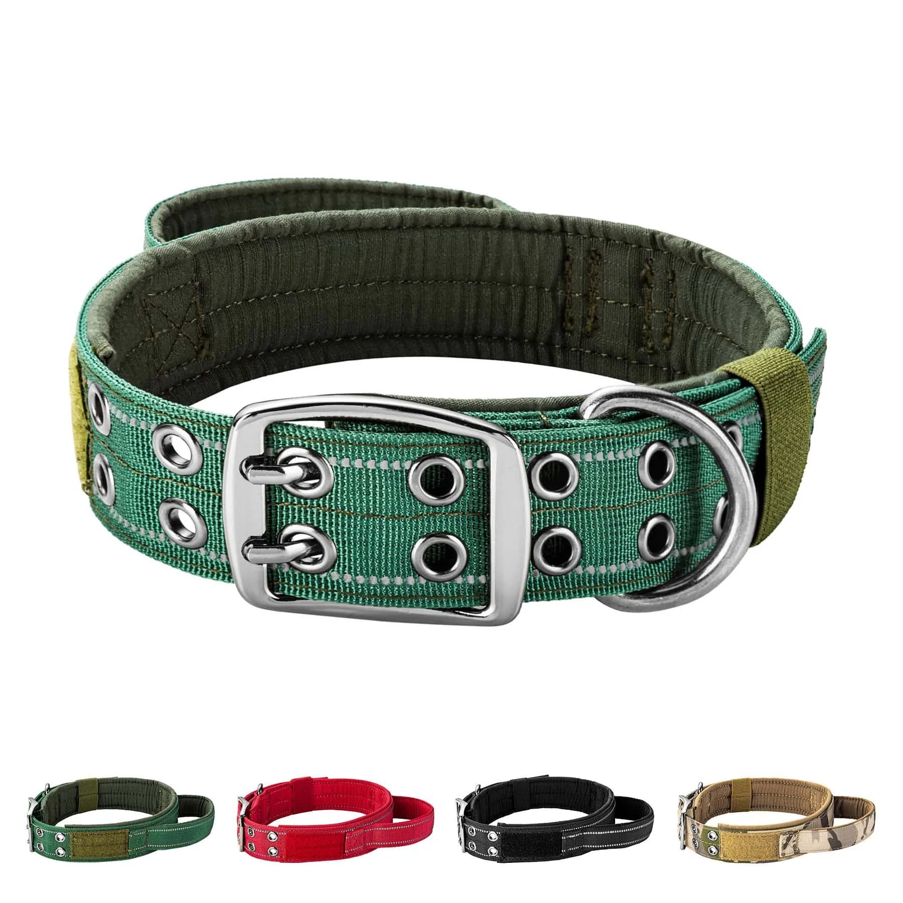 Collare per cani tattico con design a doppia fibbia resistente - Collare per cani di livello militare con manico per cani di taglia media e grande