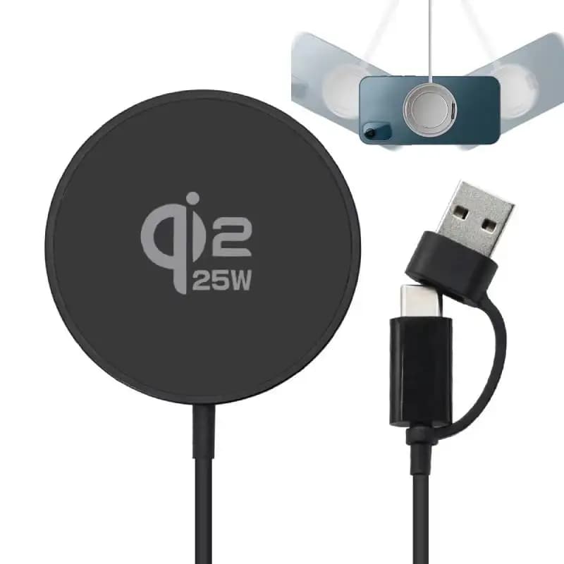 Qi2.2 Caricatore wireless magnetico da 25 W PD Tipo C Stazione dock di ricarica rapida per telefono USB per Samsung iPhone 17-12 Pro Max