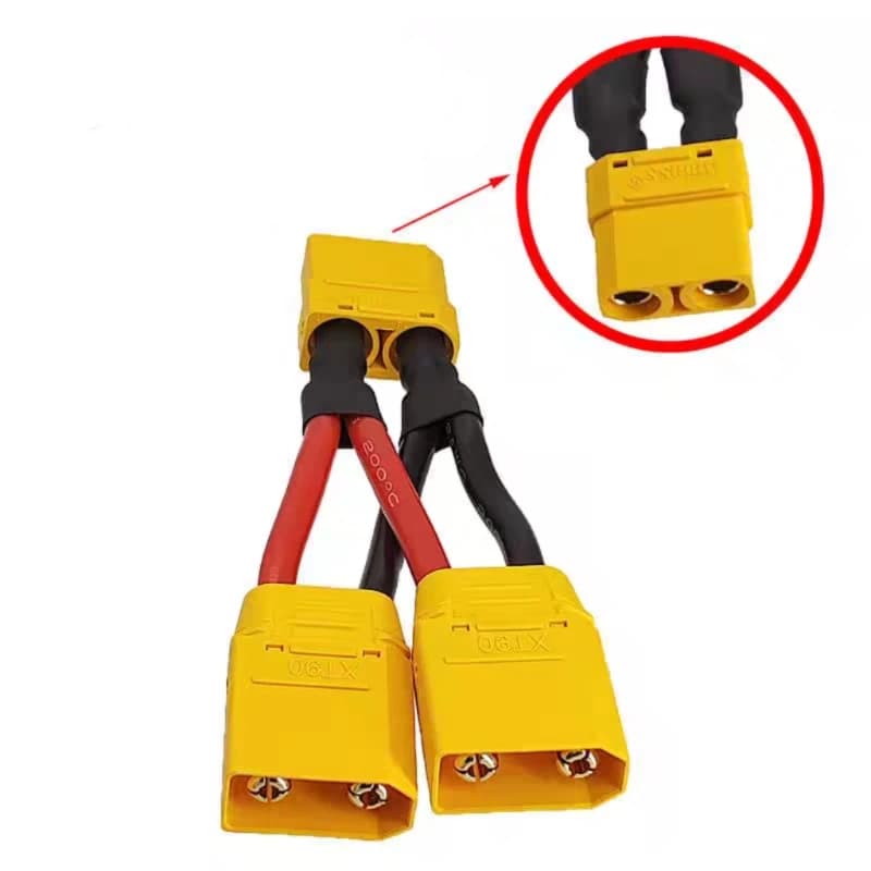 XT90 one point two parallel cable 1 revolution 2 female XT90 model aircraft drone power supply charger plug