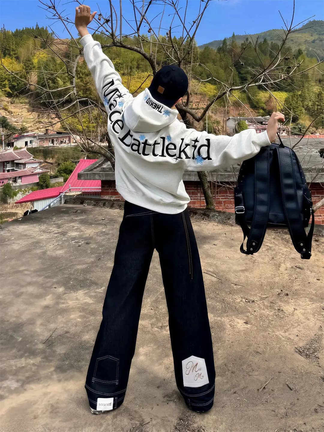 Jeans da Uomo Cleanfit a Gamba Larga, Ganshan Original Vintage Knife, Pantaloni in Denim Invertito, Stile High Street, Traspiranti per la Primavera