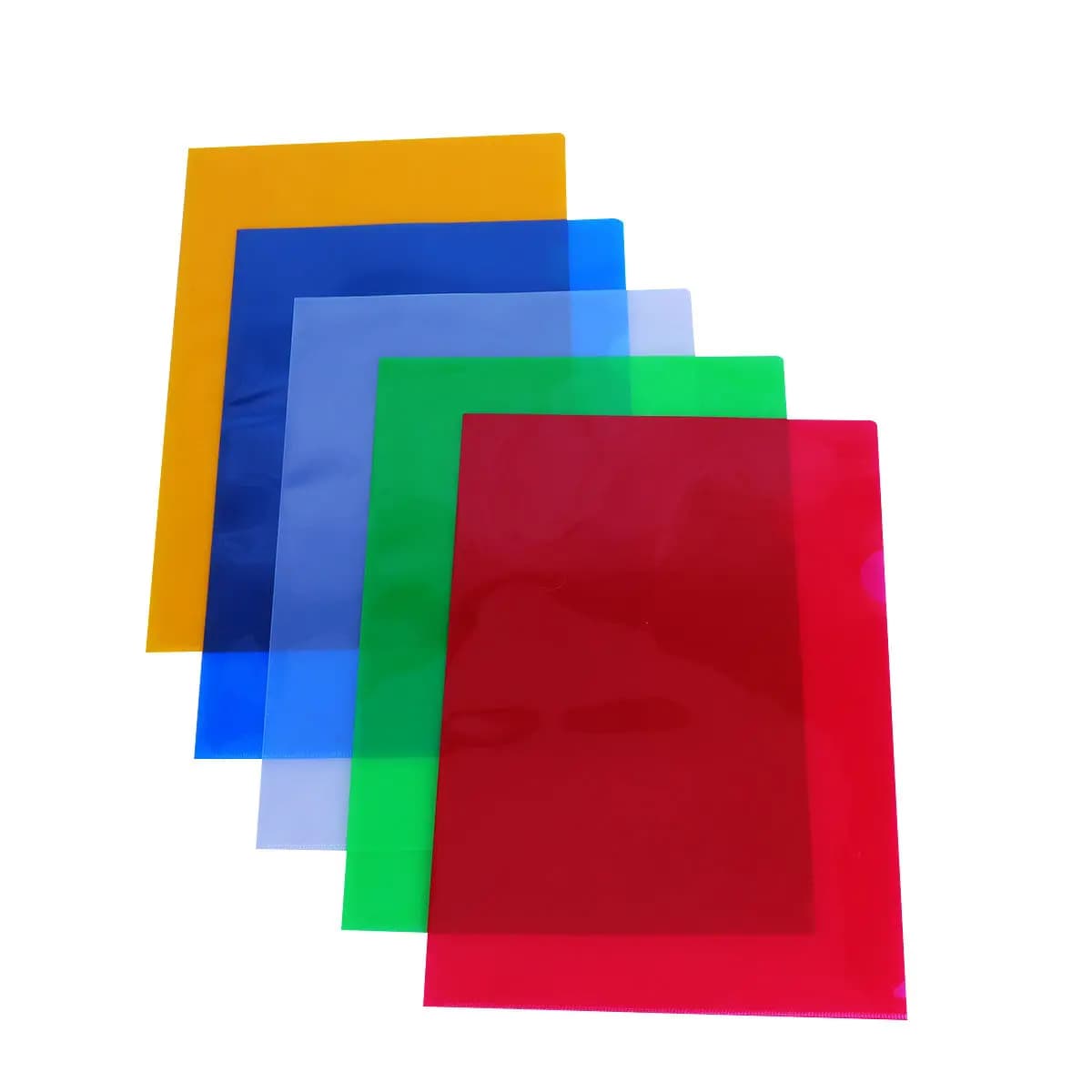 20Pcs L Shape Clear Document Folder Plastic File Holder for A4 Paper Office School Tear Resistant Transparent File Folder