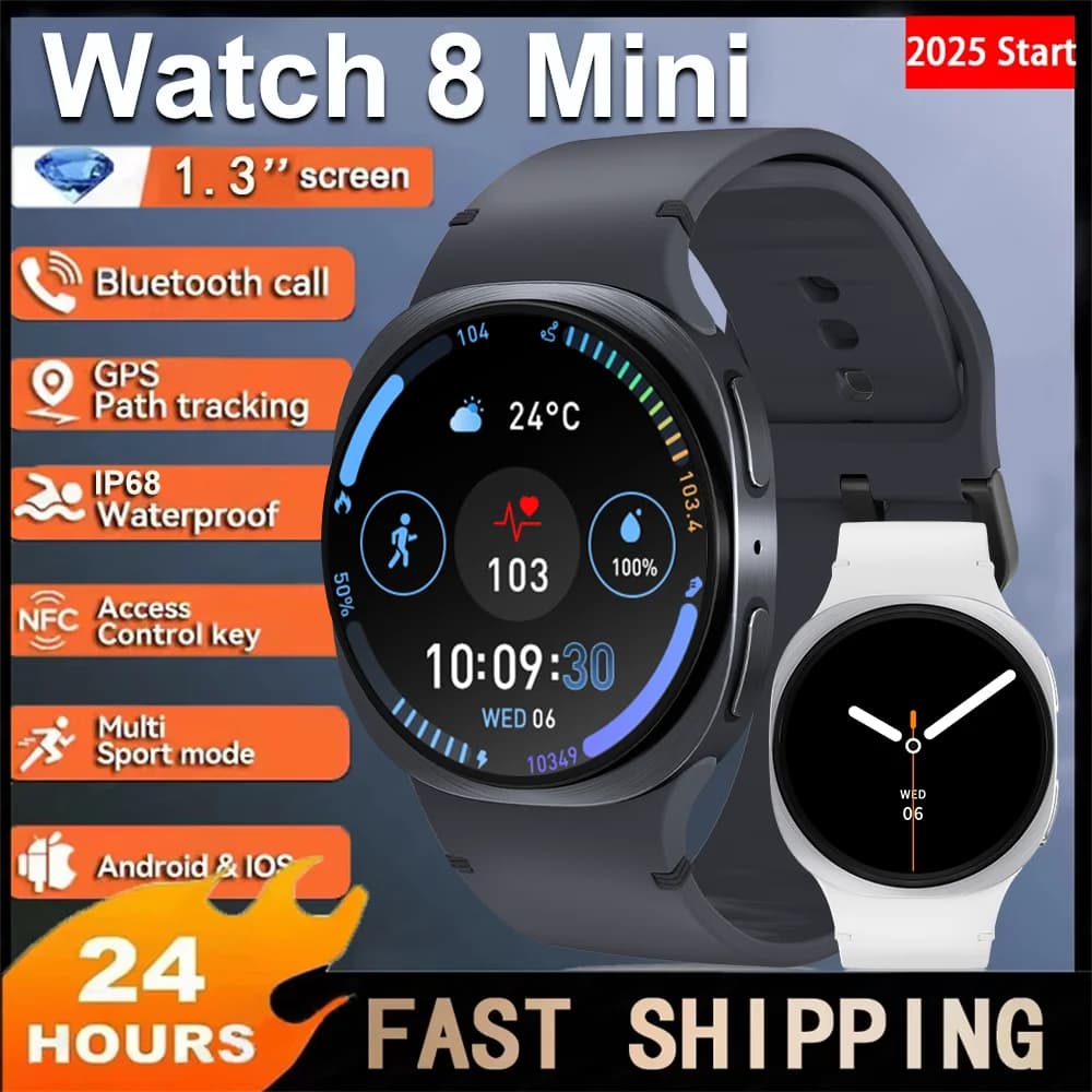 Smartwatch 8 Mini for Women with Bluetooth Calls, 3D Video Display, GPS Sports, NFC, Compass, Oximeter, Waterproof, Smartwatch 8 Ultra
