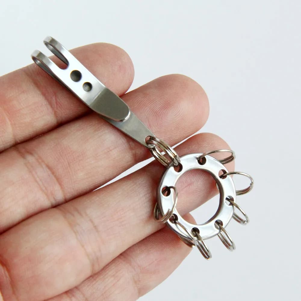 Multitools Portachiavi in acciaio inossidabile Borsa Cintura in vita Clip per appendere Mini fibbie per chiavi in metallo Clip da tasca Moschettone Gadget da esterno