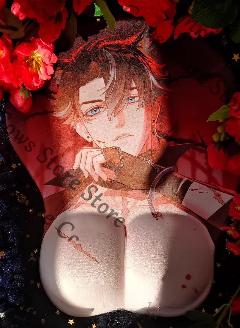 Anime Genshin Impact Wriothesley Cosplay Cartoon 3D Protezione da polso Tappetino per mouse Tappetino da tavolo Cartolina Accessori per meno calorie Regalo