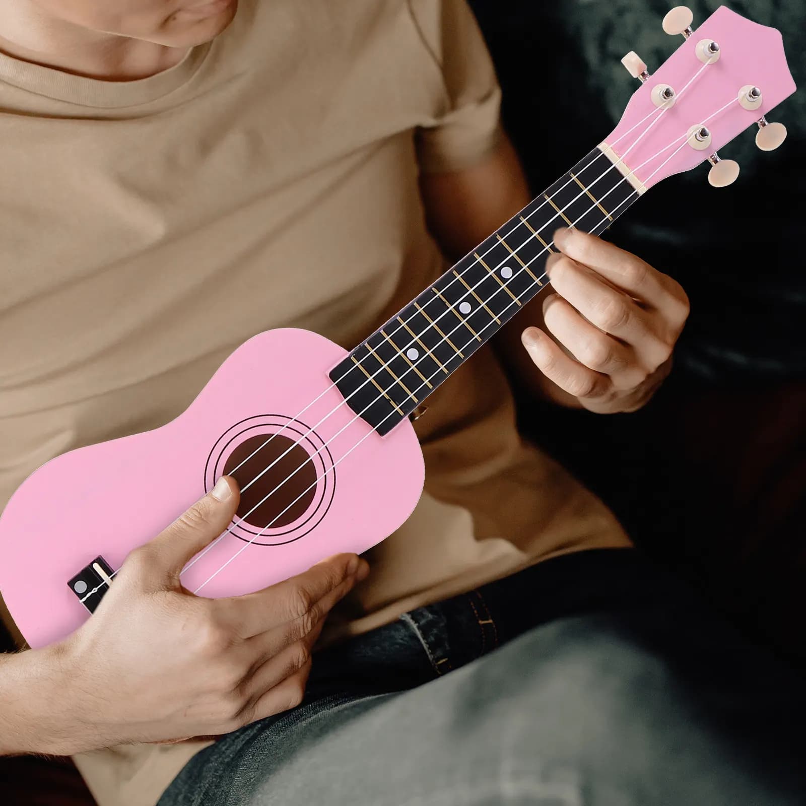 Ukulele per Principianti in Legno di Tiglio Ecologico da 21 Pollici, Strumento Musicale Portatile e Leggero per Bambini, per lo Sviluppo di Mani e Cervello