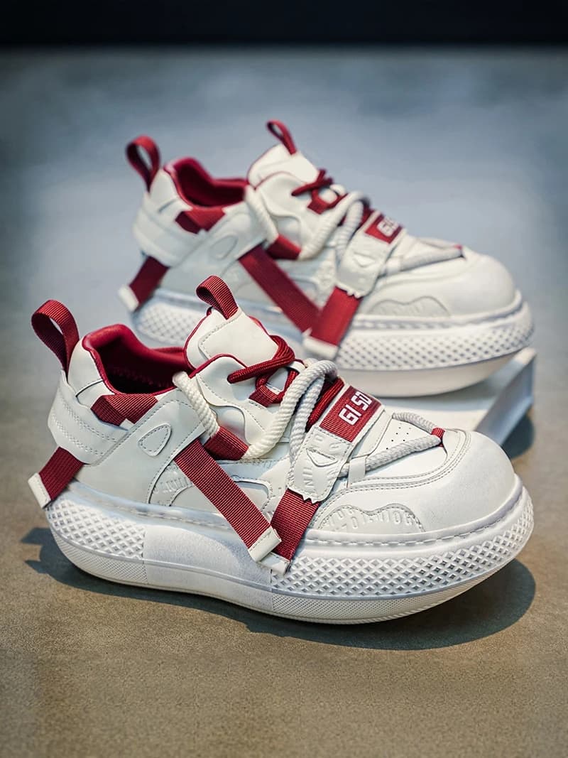 Men's Fashion Sneakers 2026 New Summer Anti-slip Thick Bottom Heightening Shoes Leather Upper round Toe Sport Casual