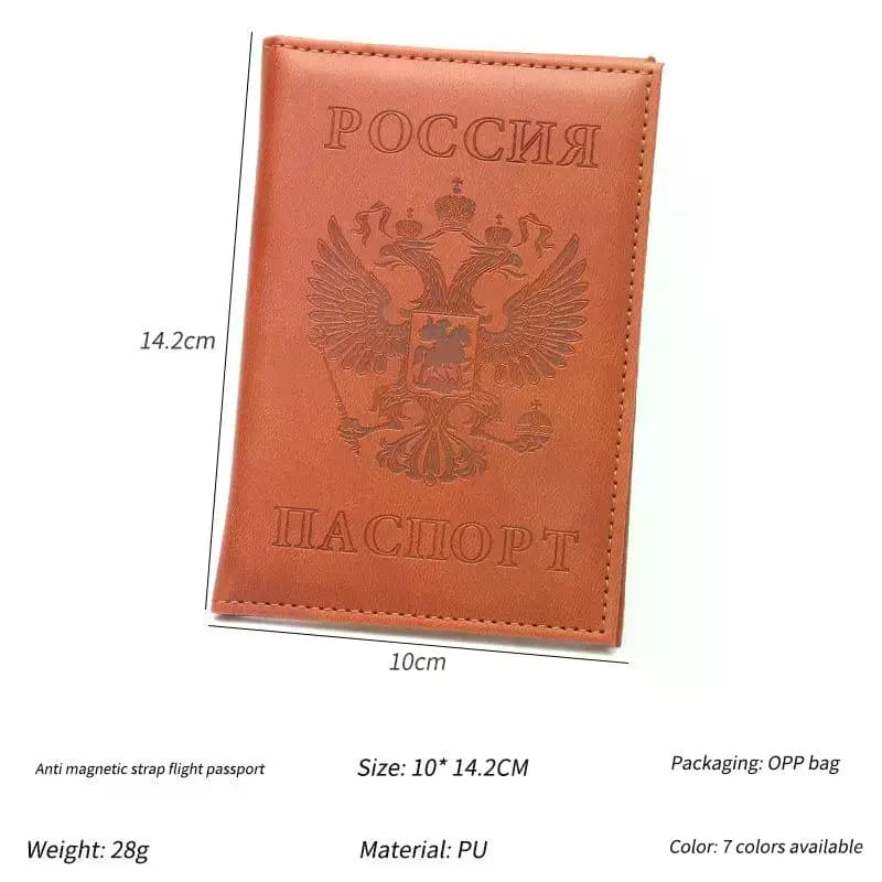 New Russian National Emblem Passport Holder Leather Double Headed Eagle Passport Covers Wallet Travel Passport Cover Id Holder