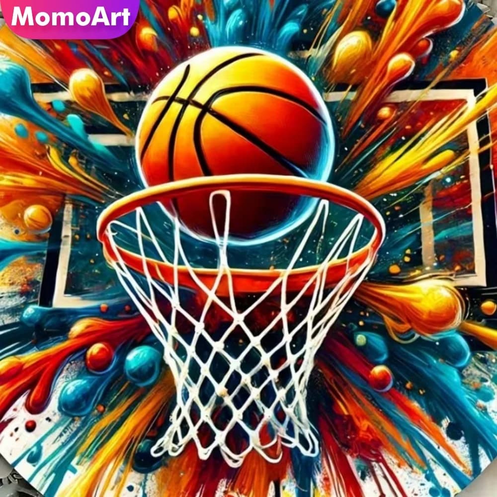 Momoart Kit Pittura Diamante Paesaggio Basket con Diamanti Quadrati e Rotondi, Fai da Te, Punto Croce, Nuovo Arrivo, Hobby Fatto a Mano