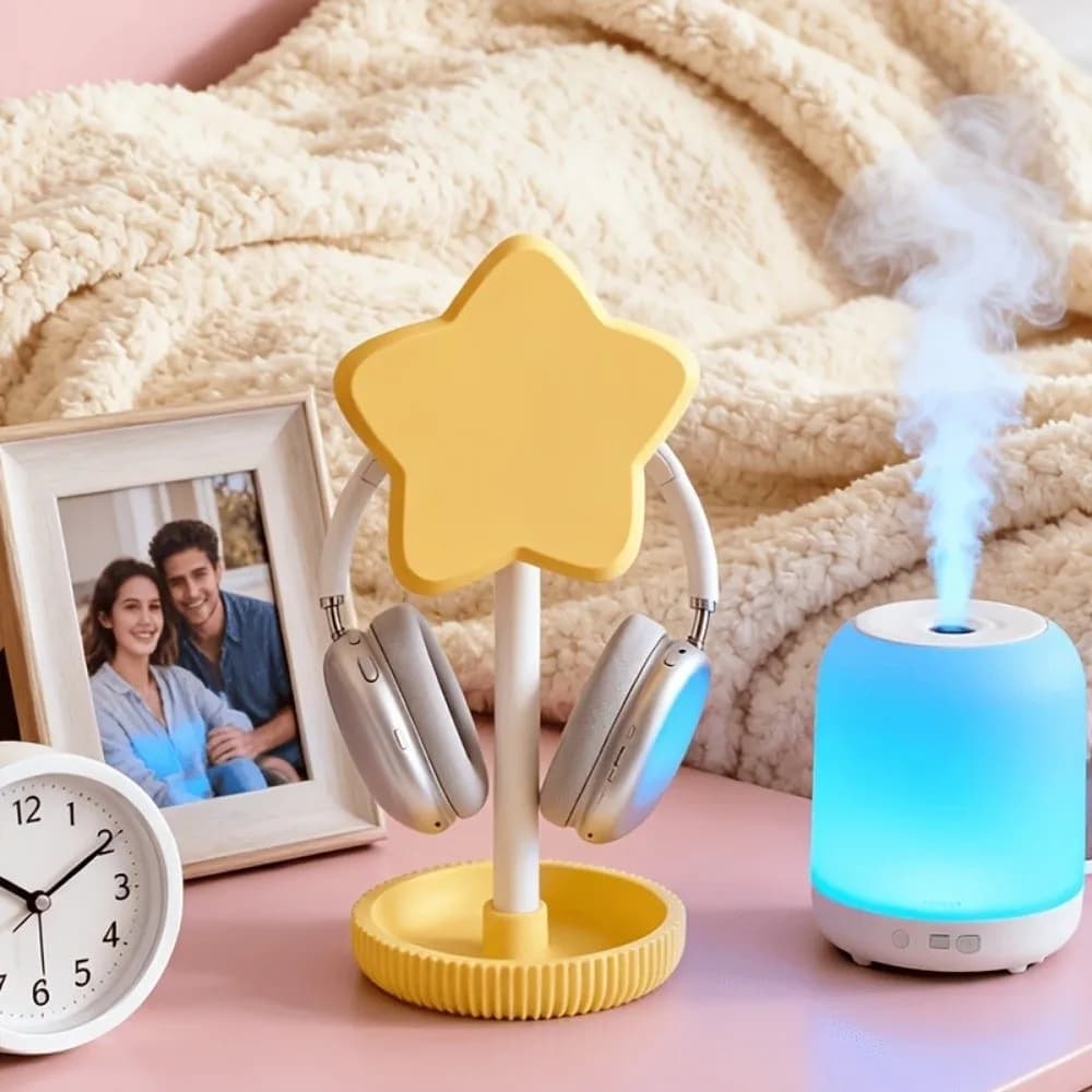 Star Headphone Stand 3D Printed Necklace Organizer Jewelry Storage Rack Colorful Hair Scrunchie Holder Earphone Hanger