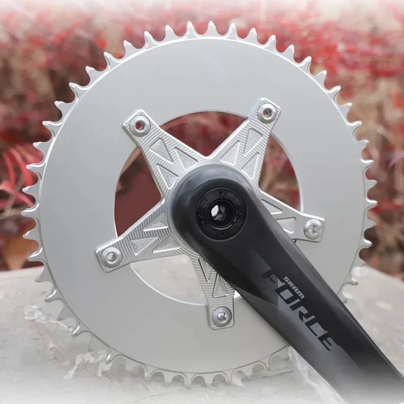 PASS QUEST 130BCD Corona tonda per bici da strada a cinque artigli nera e argento Corona stretta larga 42T-60T Ruota dentata per bici per SR 3550/APEX/ROSSO
