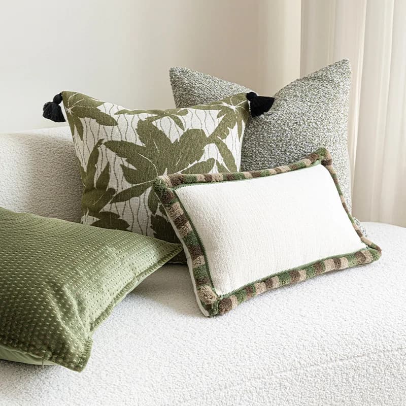 Set federa verde Divano Fodera per cuscino jacquard Fodera per cuscino lombare Comodino e B&B