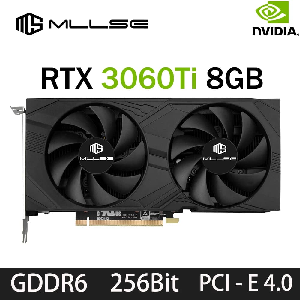 Scheda grafica MLLSE RTX 3060Ti 8GB GDDR6 256Bit PCI Express 4.0 × 16 8Pin NVIDIA GPU Rtx 3060Ti Scheda video da gioco Placa De Video