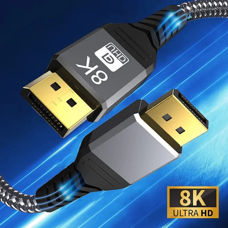 Cavo Adattatore DP 1.4 8K, da DP a DP, 8K 60Hz, 4K 144Hz HDR 165Hz, Cavo Audio Display Port per TV, PC, Laptop, PS5