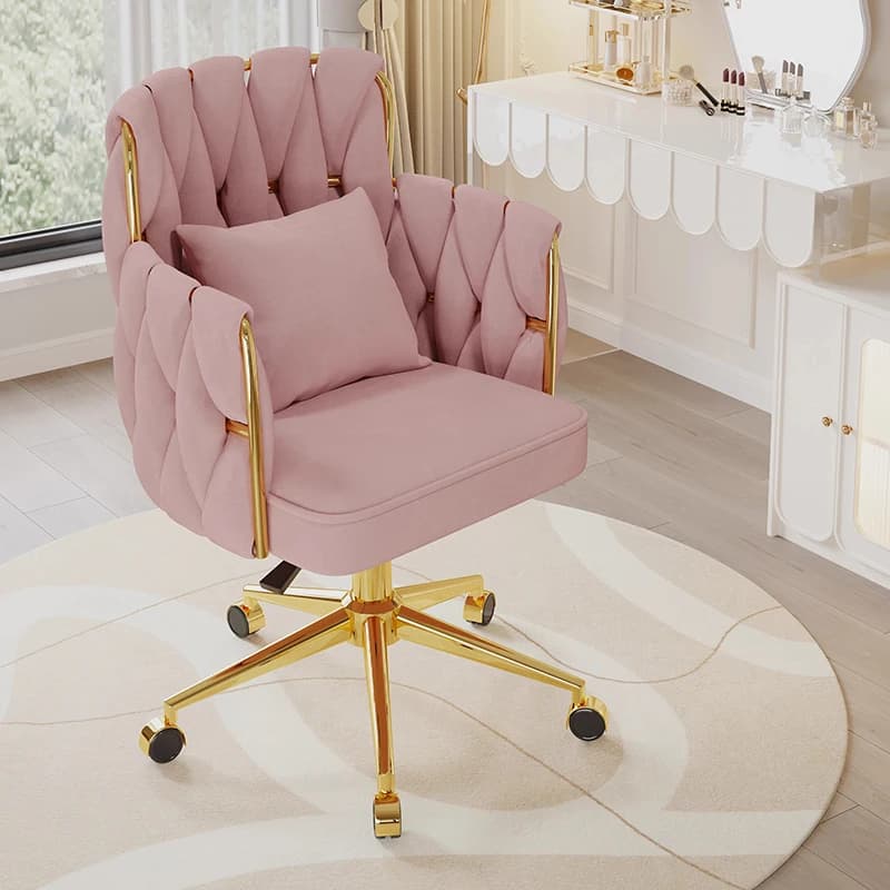Anchor Gaming Chair Light Luxury Bedroom Girls Makeup Chair Gold Lift Feet materiale strutturato sedia per Computer da ufficio