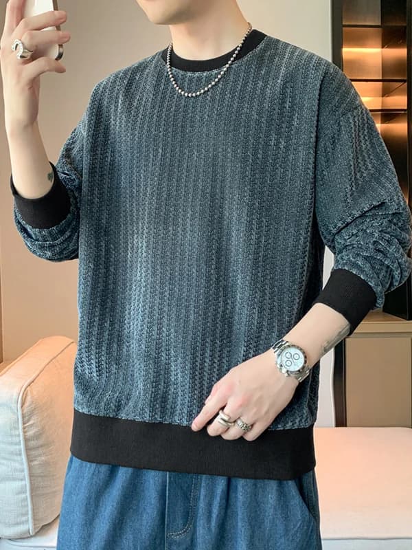 Loose Long Sve round Ne Men's Hoodie T-irt Spring Autumn New Sle Comfortable Faionable Casual round Ne irt