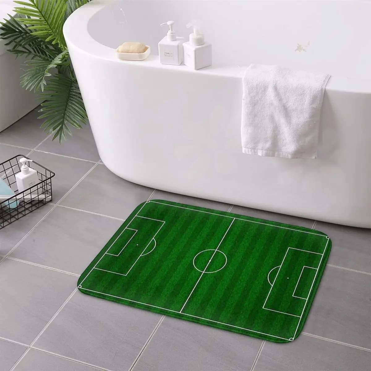 Football balls Football ground Zerbino anti slip Mat Durevole Cooking Mat House Bathroom Living Room