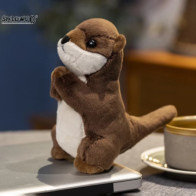 Cute Otters Holding Fish peluche Car Interior Cartoon Sea Otter peluche Decor accessori per bambini ragazze regalo di compleanno