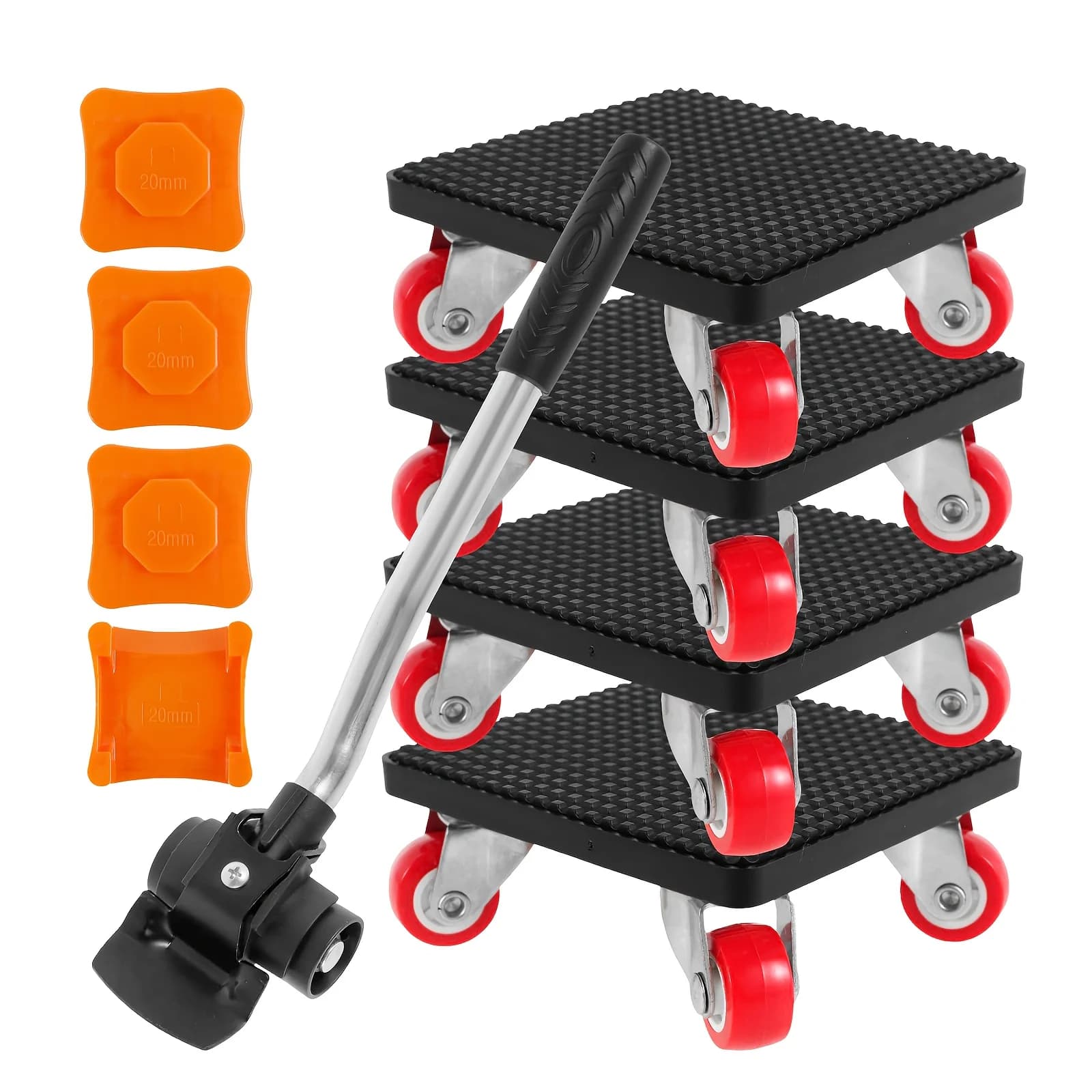 9pcs Furniture Lifter And Mover Tool Set, 1100LBS Load Capacity, 360 Degree Rotating Sliders, Heavy Duty Dolly with Silent Carbon Steel Wheels, Easy to Lift And Move on Hard Floors - for Sofa, Bed, Desk