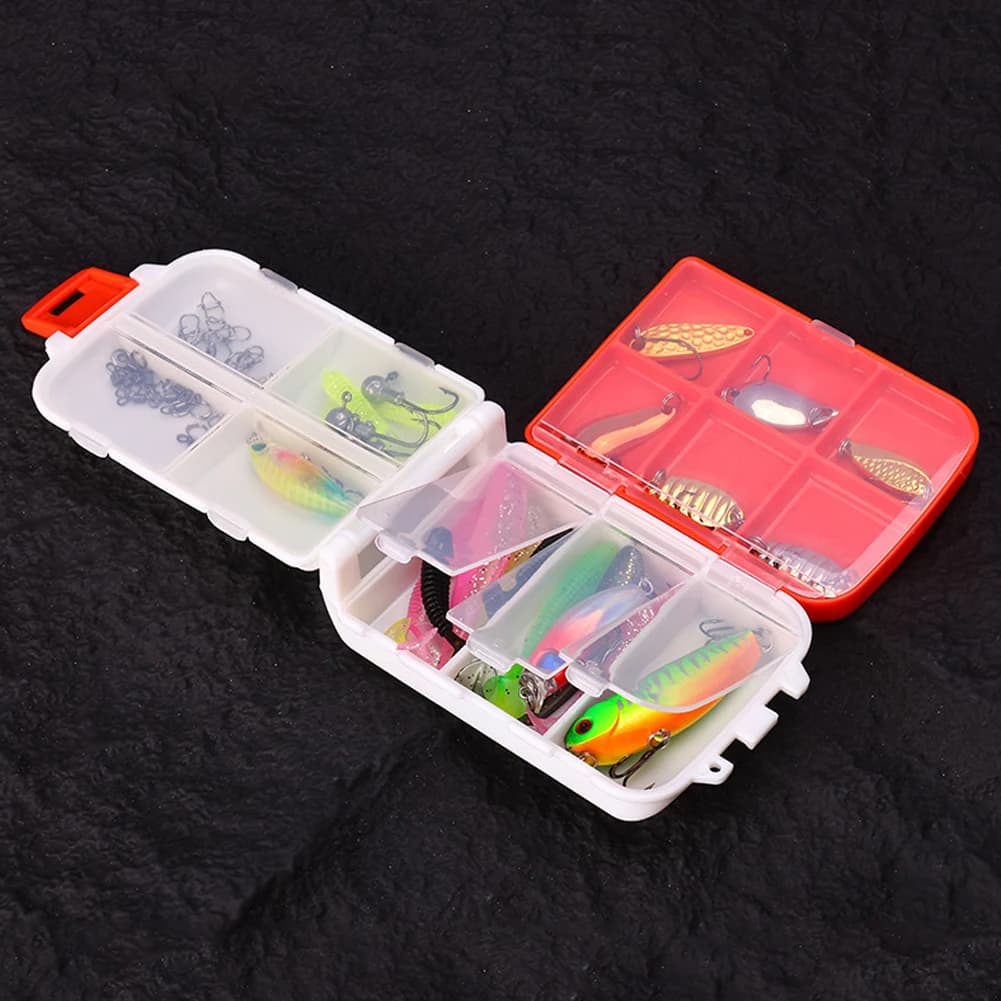 Kit of 53 Soft baits Multifunction with Jig Hook and 3-layer Tool Box, Salt and Sweet Water Fishing Accessories