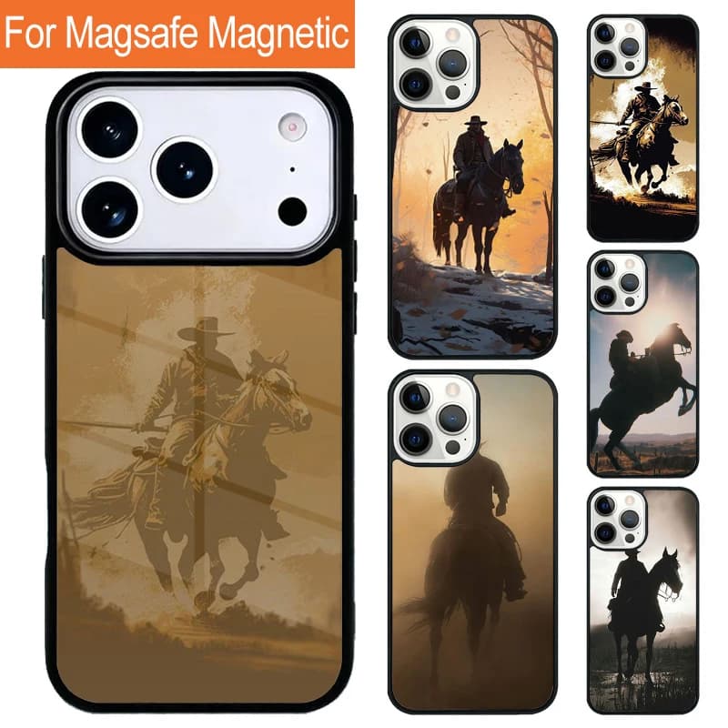 Handsome Cowboys Magnetic Wireless Charging Phone Case For iPhone 17 Pro 16 15 13 12 11 Pro Max Air 14 Plus With Magsafe Cover