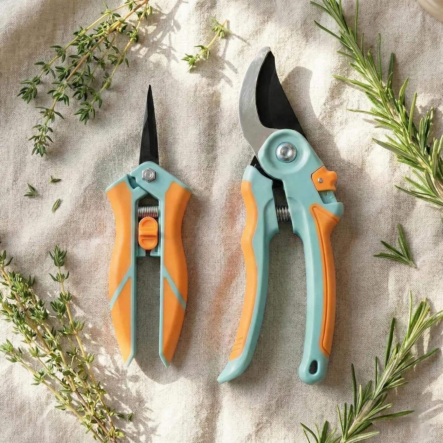 Set di 2 Forbici da Giardinaggio: Cesoie a Lama Incrociata da 8 Pollici e Forbici di Precisione da 6,25 Pollici per Piante e Fiori