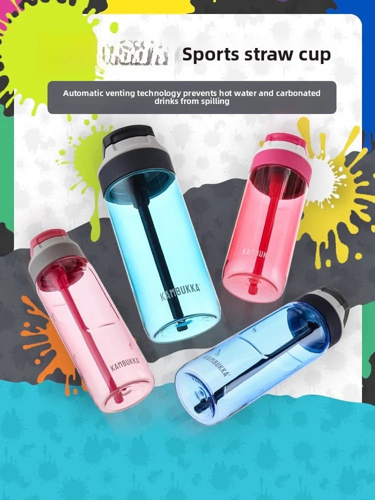 Kambukka Portable Sport Bottle for Girls and Students, Tritan Plastic Water Bottle, Nordic Cup with Cover, Made in China