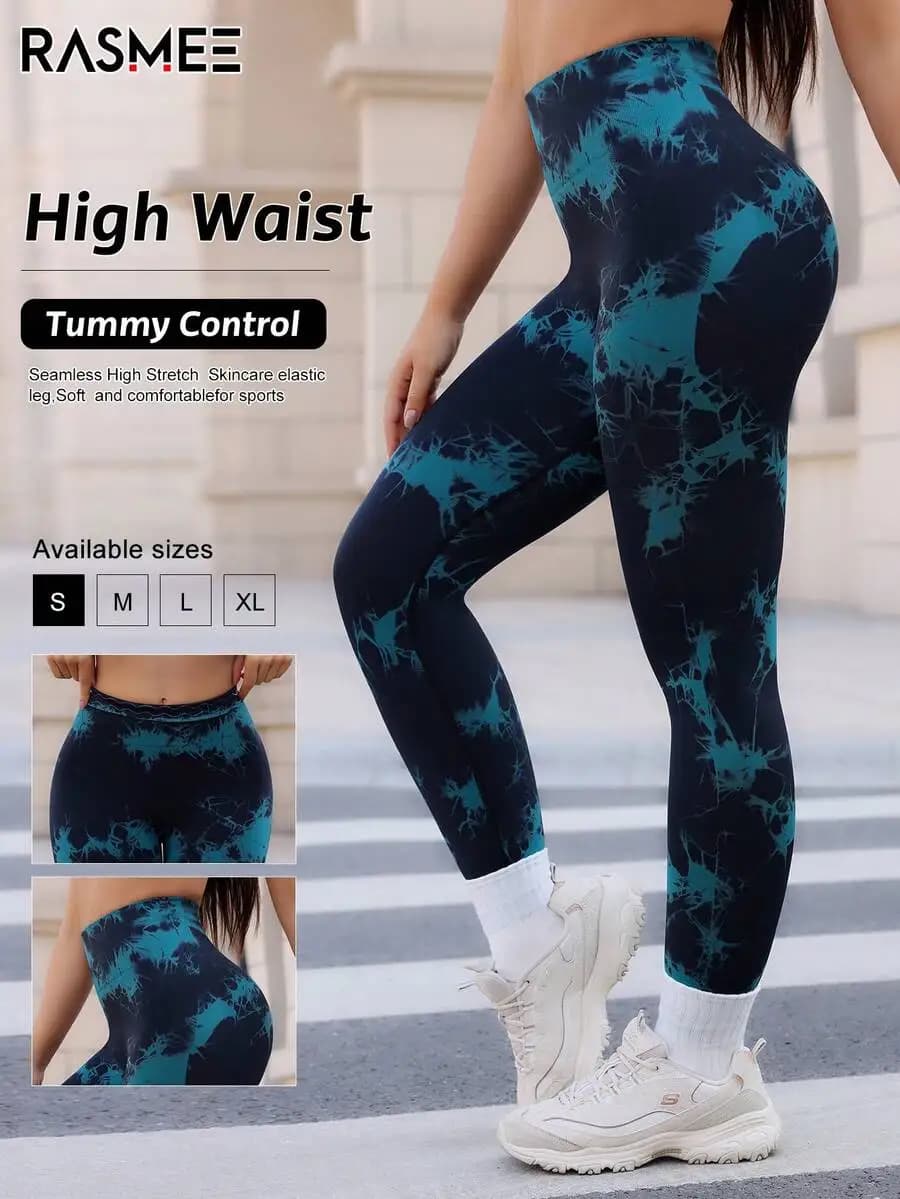 Leggings da yoga a vita alta senza cuciture con controllo della pancia per donna